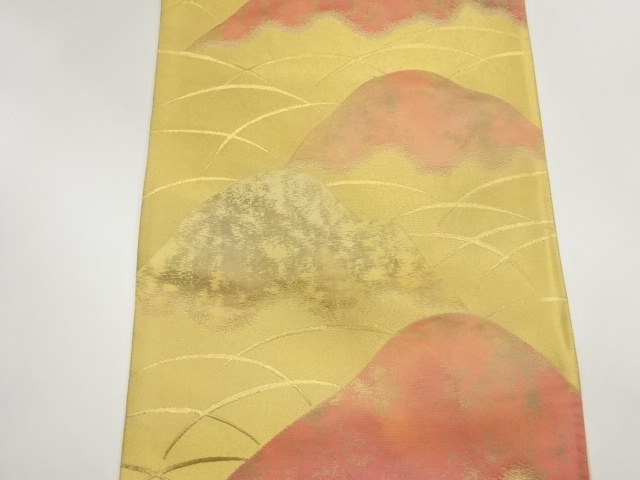  引箔山並模様織出し袋帯